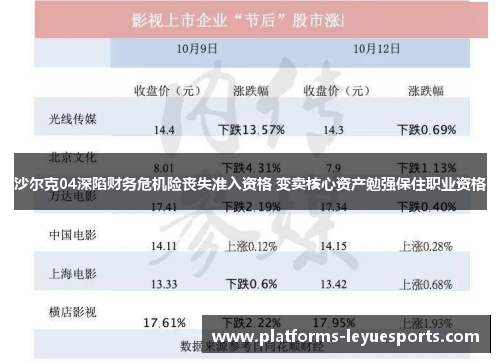 沙尔克04深陷财务危机险丧失准入资格 变卖核心资产勉强保住职业资格